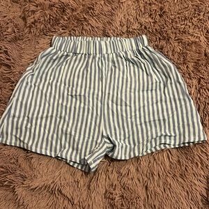 Pretty Little Thing Blue Striped Shorts
